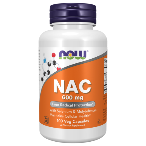 Now NAC, 100 Veggie Capsules, 600 mg, With Selenium & Molybdenum, Maintains Cellular Health