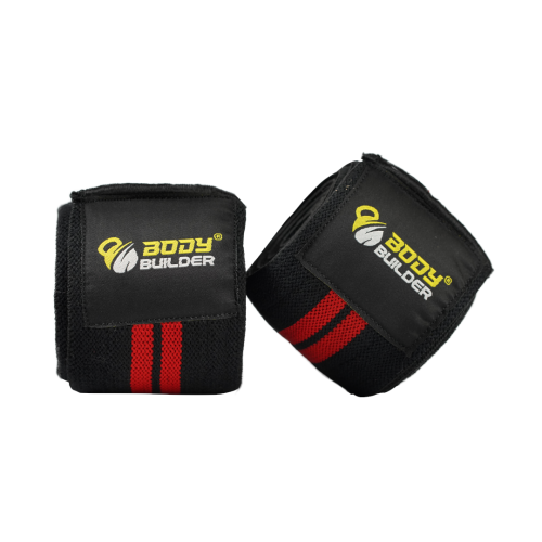 Knee Wrap Support, Black & Red, Strong Elastic Provides Extra Stabilization.